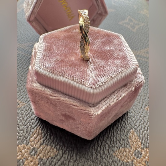 PAVOI 14K Gold Plated Cubic Zirconia Twisted Rope Eternity Band - Picture 5 of 6